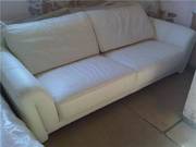 DFS Sneaker White 2 Piece Leather Sofa Suite (3 Seater & 2 Seater)